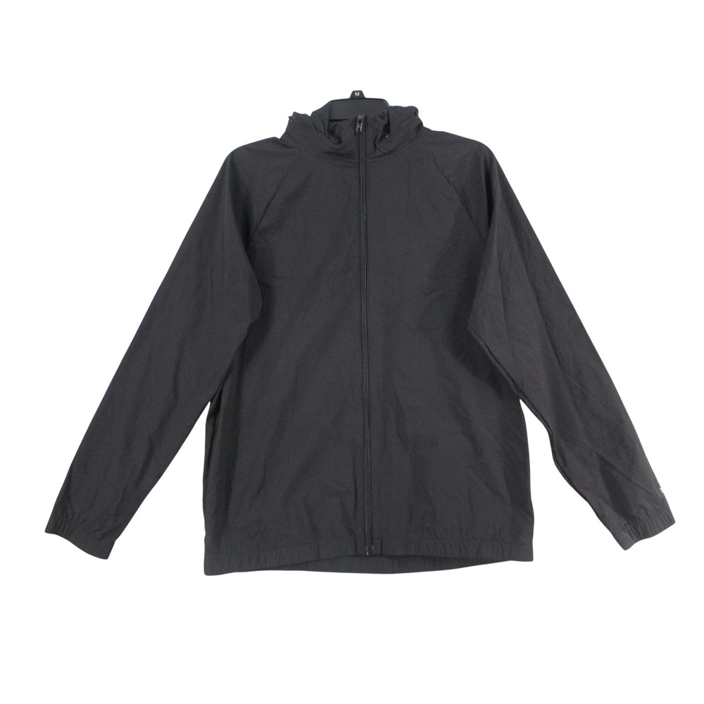 Victoria's Secret PINK Women Black Hooded Windbreaker Full Zip Jacket Size M